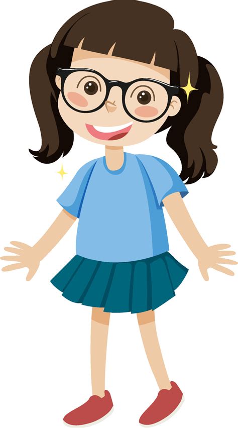 cartoon with girl with glasses